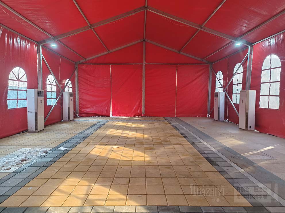 室外低溫天氣搭建篷房使用租賃空調很合適