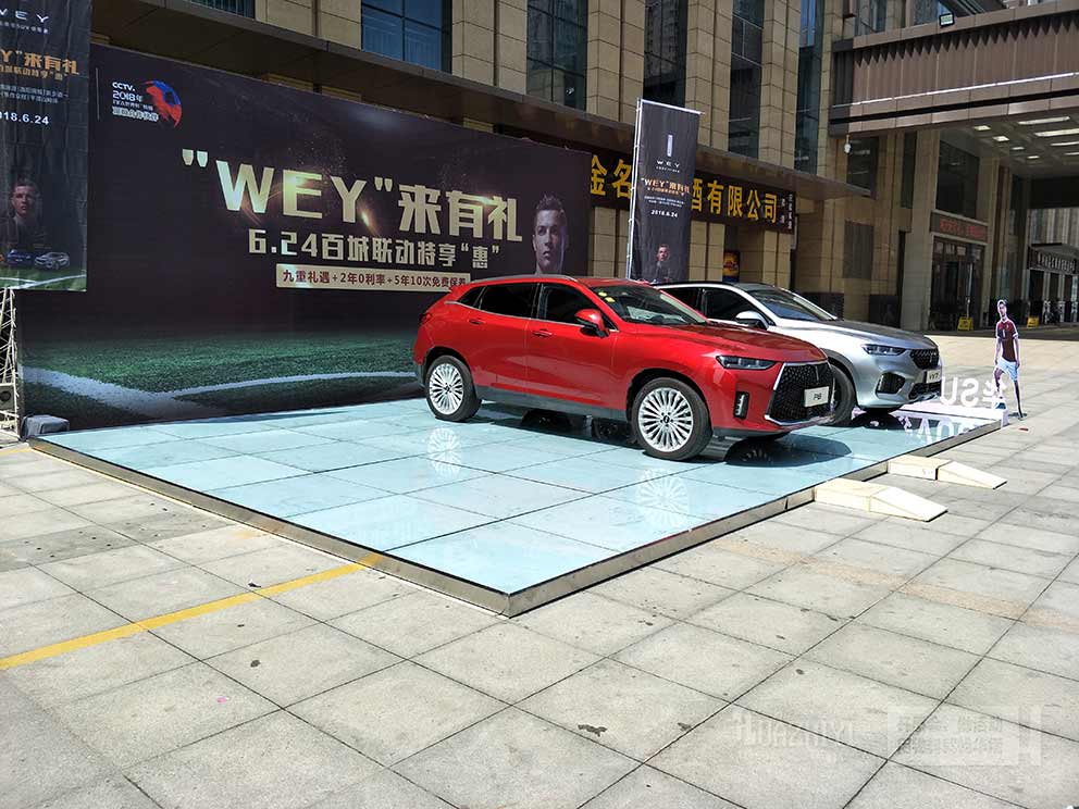 戶外車展特惠活動(dòng)租賃華熠玻璃地臺