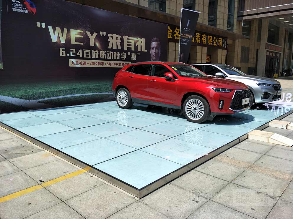 戶外車展特惠活動(dòng)租賃華熠玻璃地臺