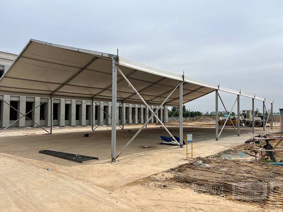 中國建業(yè)安全月啟動(dòng)儀式使用鄭州篷房租賃搭建的臨時(shí)篷房