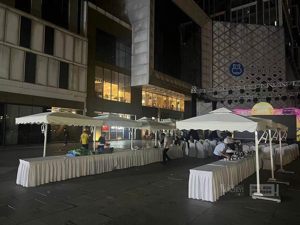 戶外臨時(shí)活動(dòng)新寵?quán)嵵輪芜厒阕赓U，遮陽擋雨兩相宜