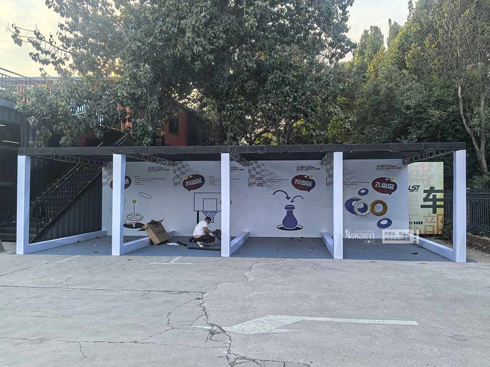 鄭州桁架搭建公司布置卡丁車挑戰(zhàn)賽現(xiàn)場(chǎng)桁架背景